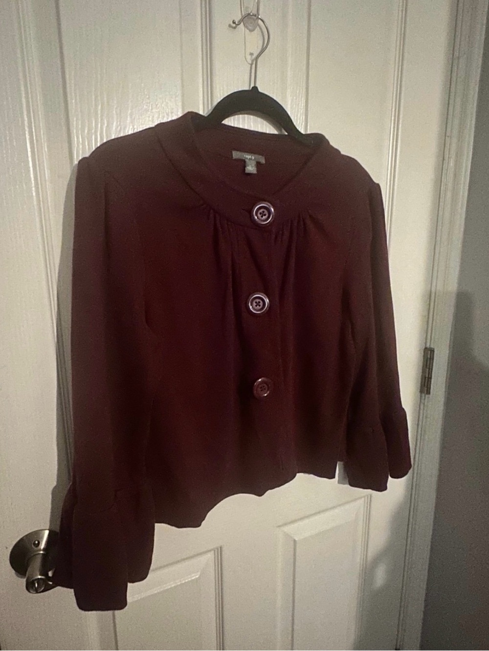 Apt. 9 Burgundy Button Front Cardigan Sweater Women’s Size Large